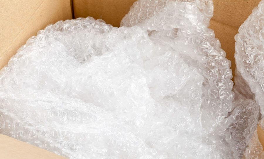 Scrunched up bubble wrap