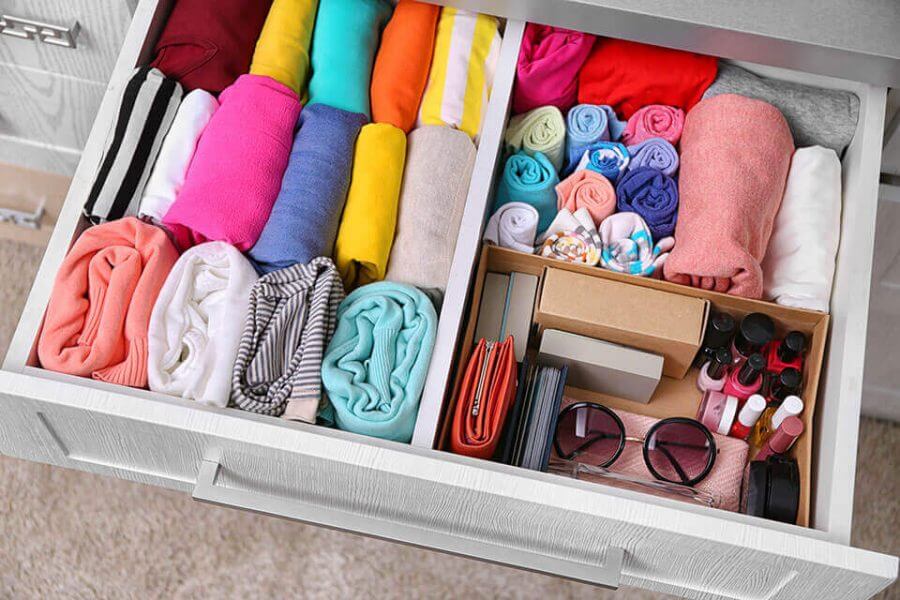 drawer with clothes