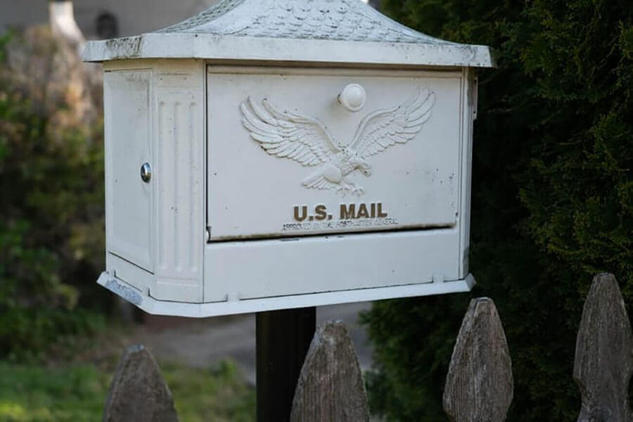 A white mailbox