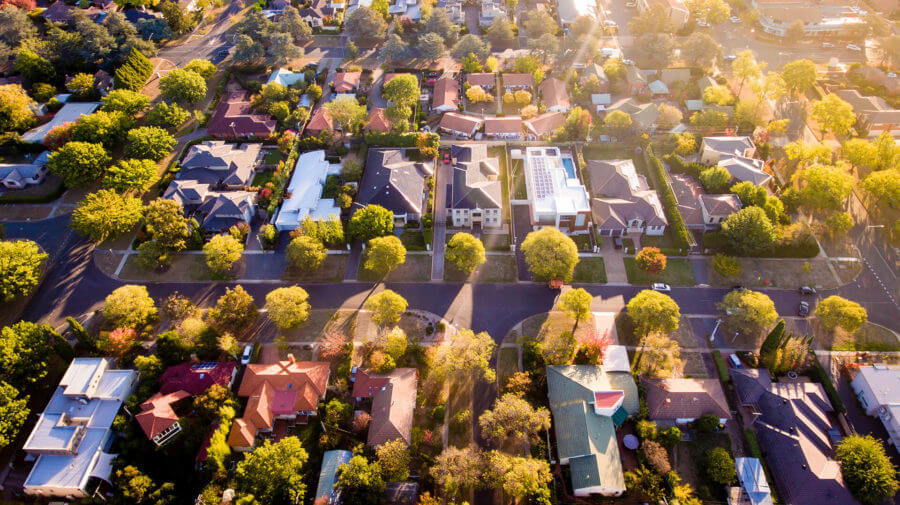 Neighborhood aerial photo
