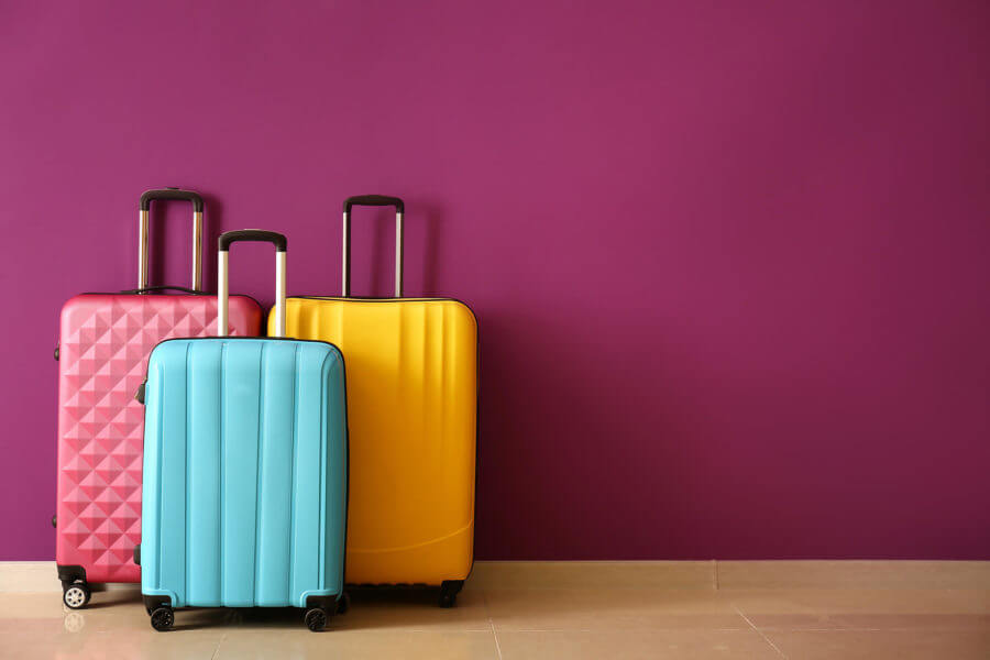 Different-colored suitcases