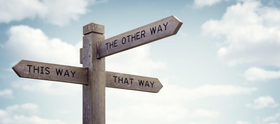 ''This way'' wooden sign 