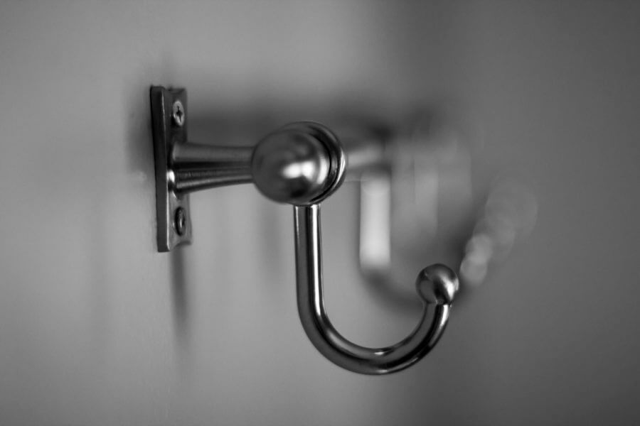A stainless steel hook