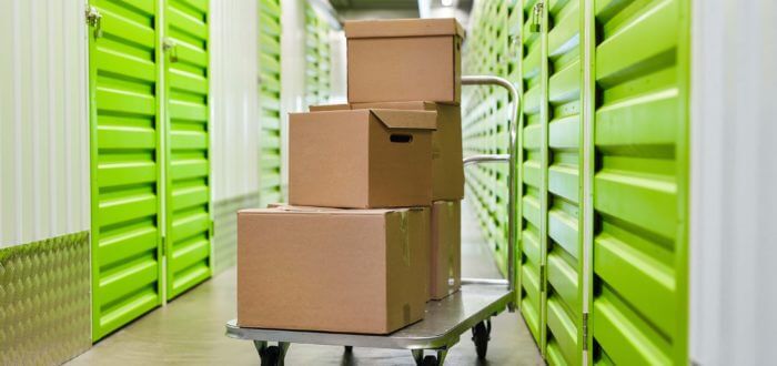 storage, and boxes on a dolly