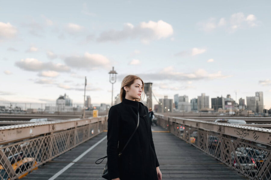 Girl on the Brooklyn Bridge
