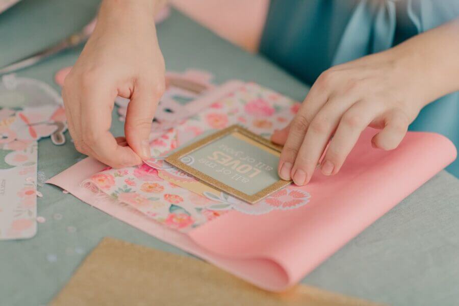 Person making a card