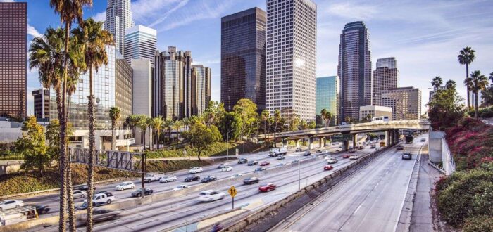 View of the street in Los Angeles
