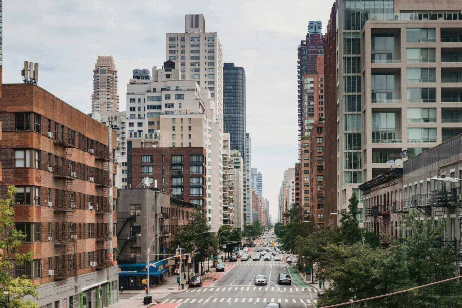 Business district in New York City