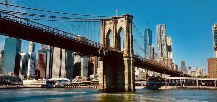 A view of the Brooklyn Bridge in New York City