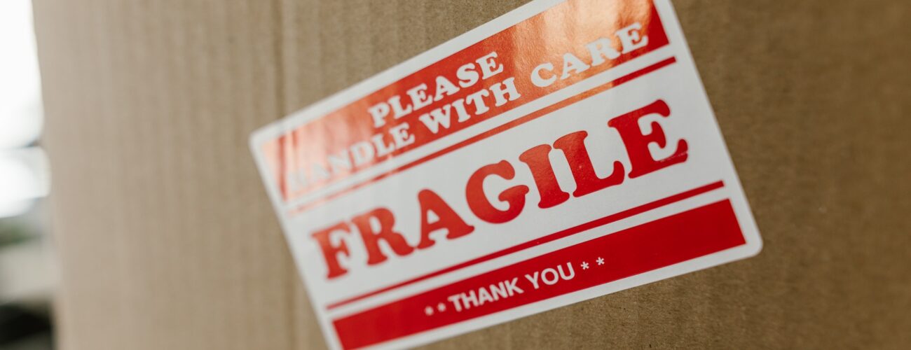 Fragile sign on a box