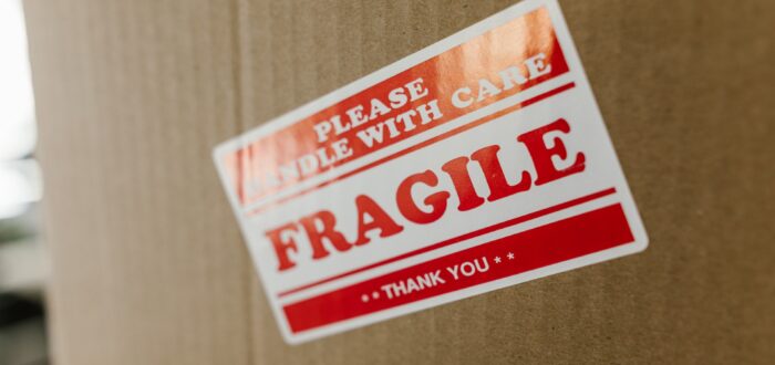 Fragile sign on a box