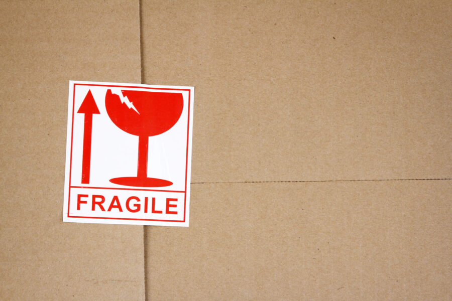 A box labeled as fragile