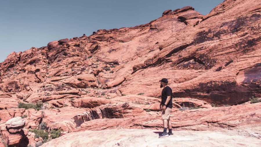 A man posing on the Red Rock Canyon
