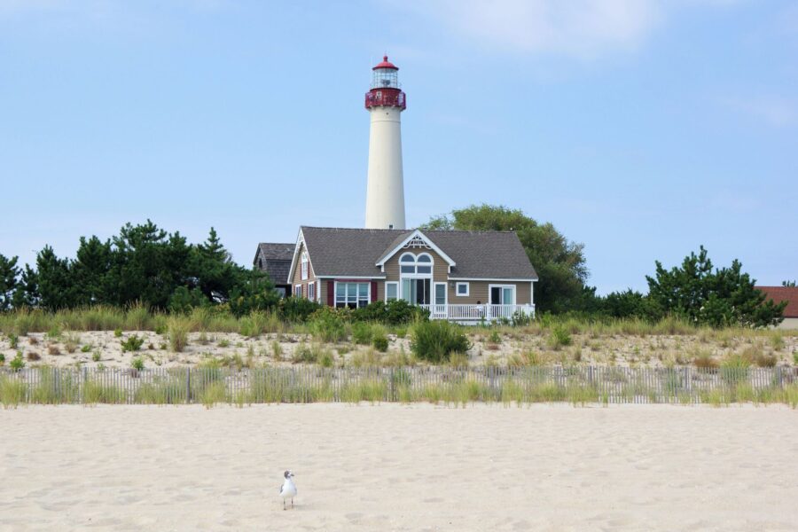 A lighthouse near the house 