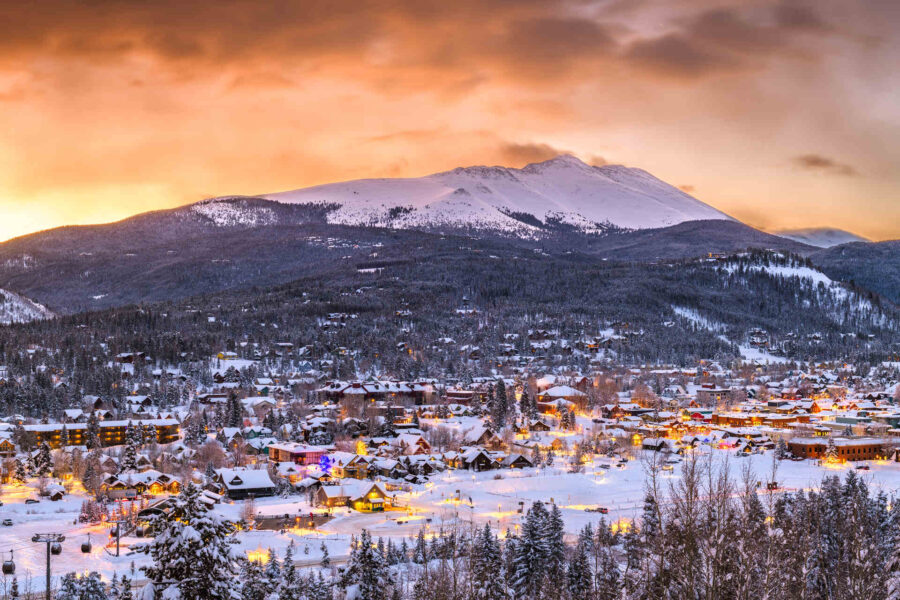 A mountain covered in snow in Colorado