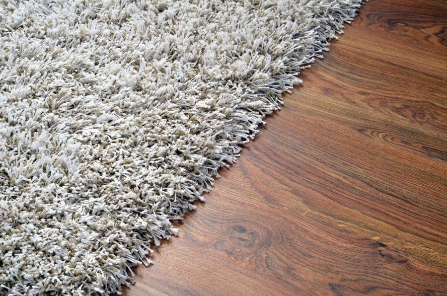 A rug on the hardwood floor