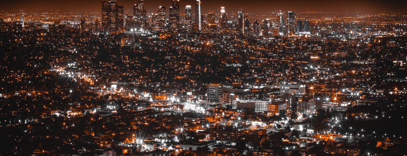 Los Angeles buildings at night