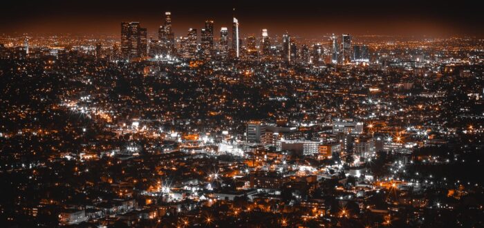 Los Angeles buildings at night