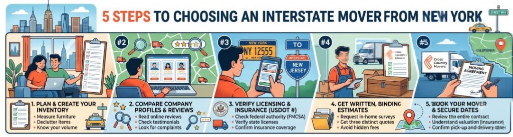 5 Steps to Choosing an Interstate Mover from New York